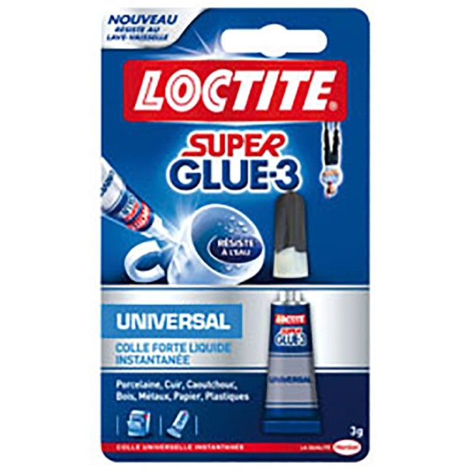 Colle Universelle Henkel Loctite Super Glue3 Transparente - Flacon de 3 G