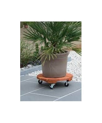 Support Roulant pour Pot en Bois 30cm