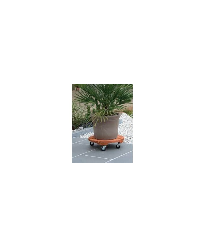 Support Roulant pour Pot en Bois 30cm