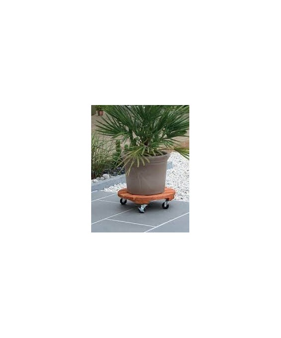 Support Roulant pour Pot en Bois 30cm