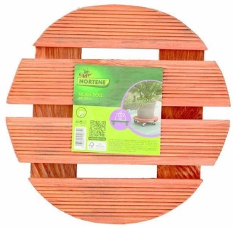 Support Roulant pour Pot en Bois 30cm