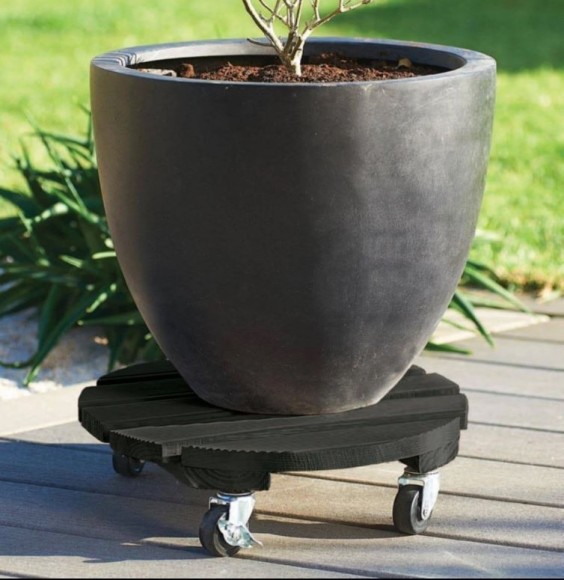 Support Roulant pour Pot Anthracite 40cm