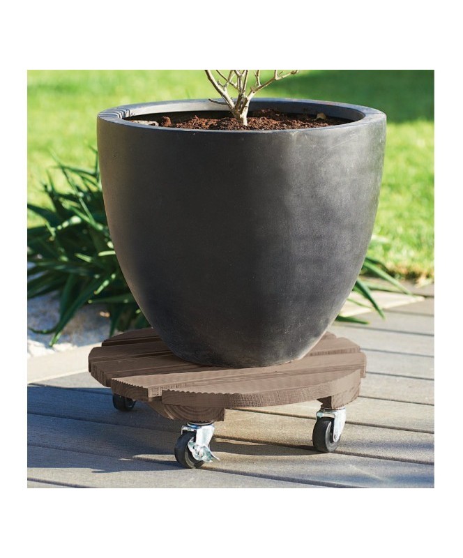 Support Roulant pour Pot Taupe 30cm