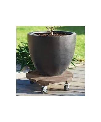 Support Roulant pour Pot Taupe 40cm