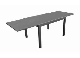 Table Elise 140/240X90 Alu Verre Gris