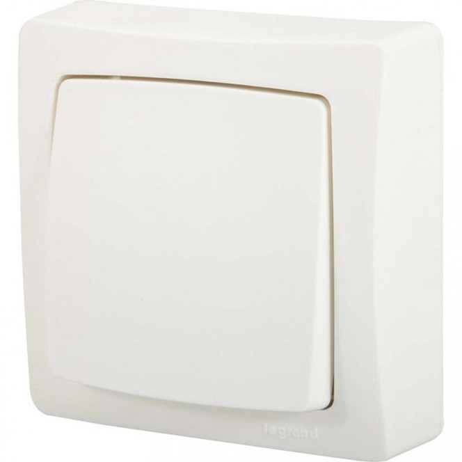 Poussoir Blanc Ip31 Fixation Murale en Saillie Par Vis