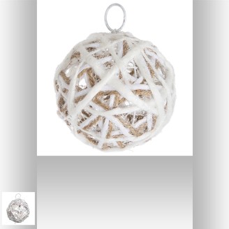 Boule de Noël Plast Papier 10Cm 2Asst