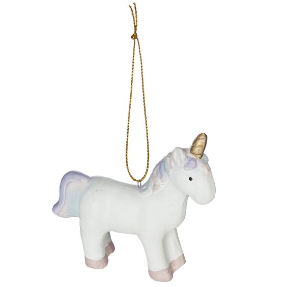 Suspension de Noël Ceram Licorne Pastel 8.5Cm