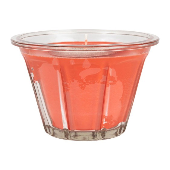 Bougie Feuille Tomate Gourmande Rouge D12Xh8Cm-220G- +/-45H Paraffine+Verre