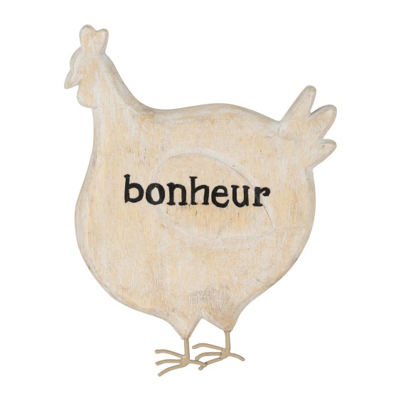 Deco Suspendre Poule Bonheur Codette Naturel 20X27Cm Albazia