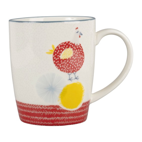 Mug Poule Vintage Rouge 30Cl-D8.5Xh10Cm Porcelaine