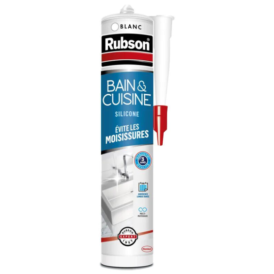 Mastic Silicone Bain & cuisine Rubson - 280 ml Blanc