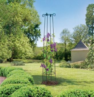 Tuteur colonne metal pour plantes grimpantes 2m