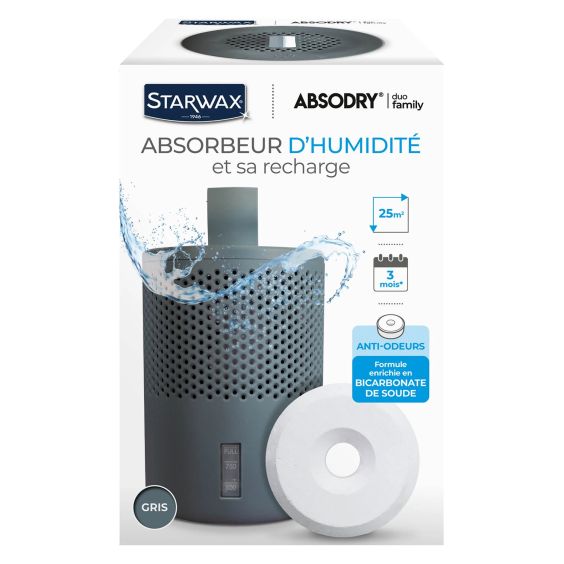 Absorbeur d'humidité Absodry Duo Family avec tablette anti-odeur