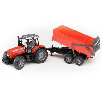 Tracteur Massey Ferguson 7480 avec remorque 1:16